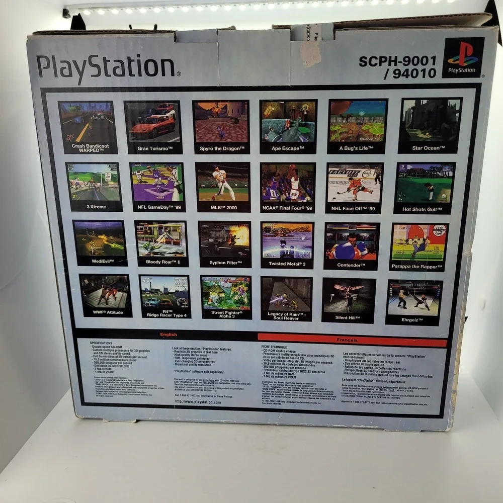 Sony PlayStation PS1 Console With Box Tested Works Extra Memory Card Vintage